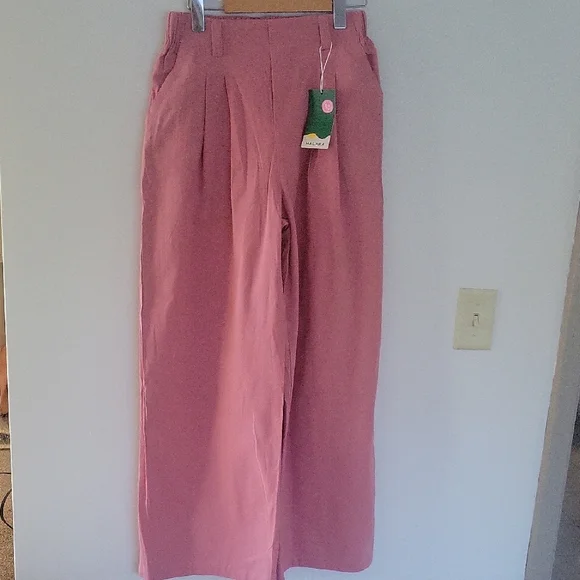 Halara High Waisted Side Pocket 'Linen' trousers Sz S Regular - Picture 2 of 8